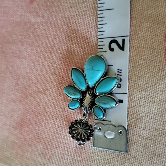 (B) Southwestern Turquoise Earrings Cowgirl Boho Rodeo Western Wild West Tribal - Picture 8 of 9